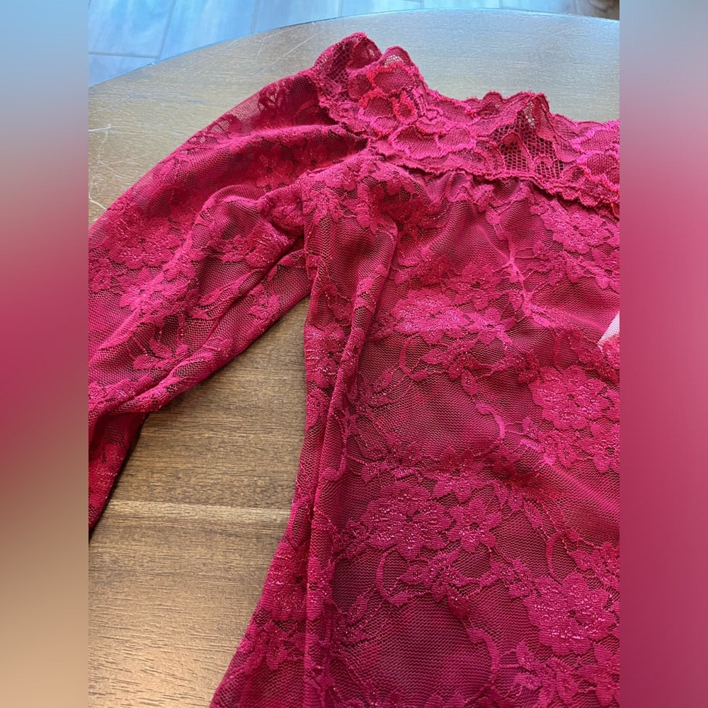 VTG XS/S lace babydoll and matching thong - Picture 4 of 9